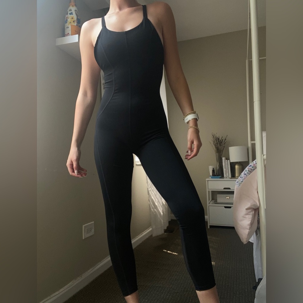 Black Comfy Open Back Onesie